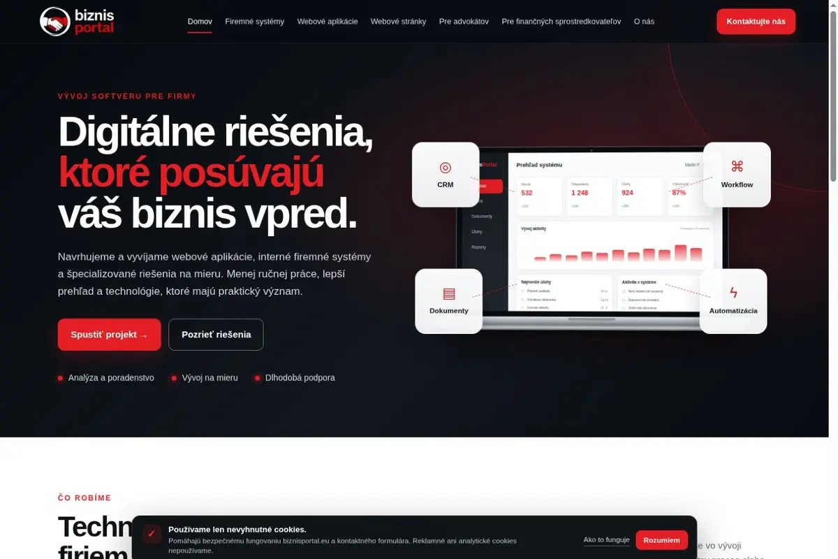 Ukážka webovej stránky Biznisportal.eu
