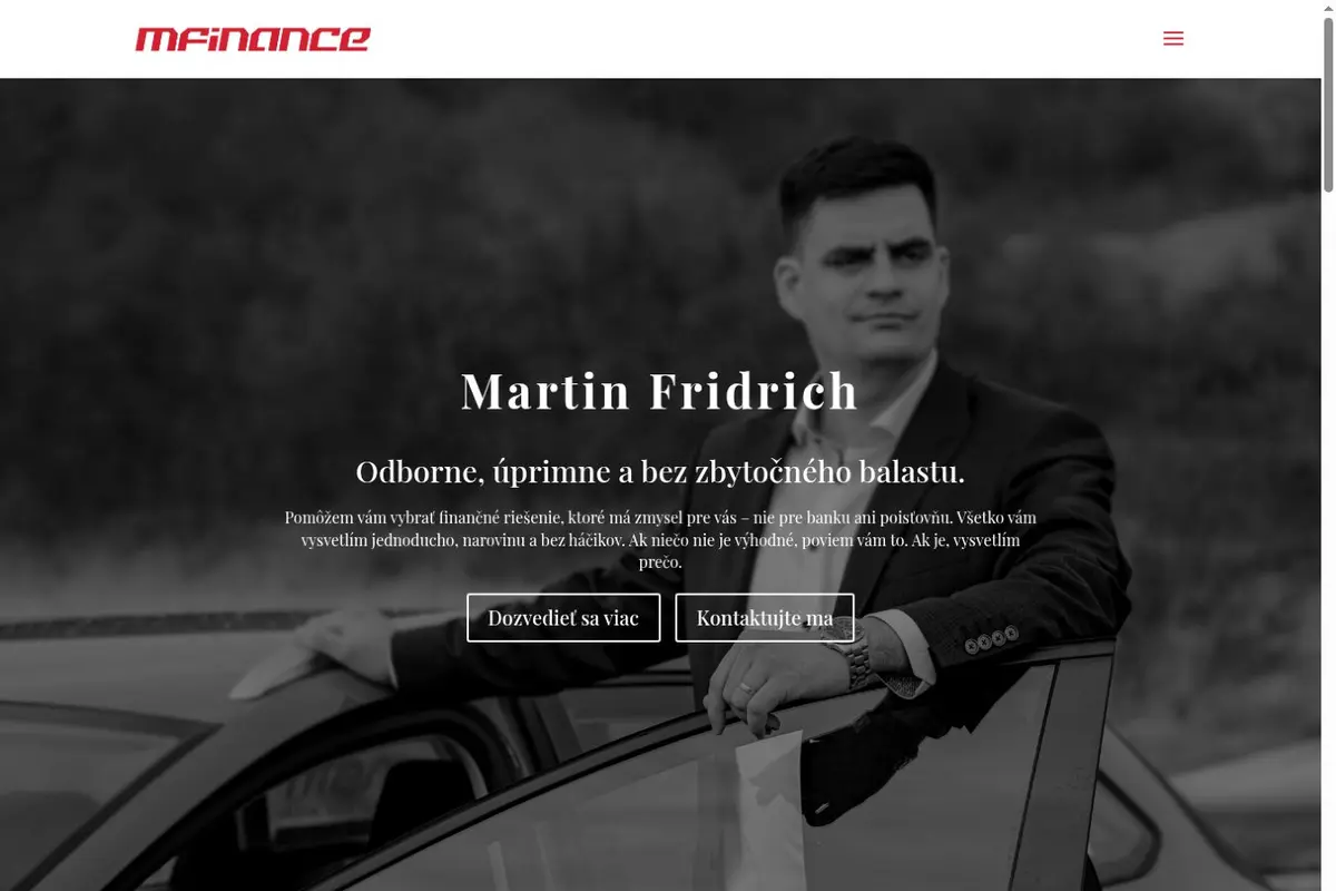 Screenshot webu MFinance.sk